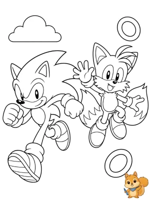 Dibujo para colorear: Sonic y Tails dibujos