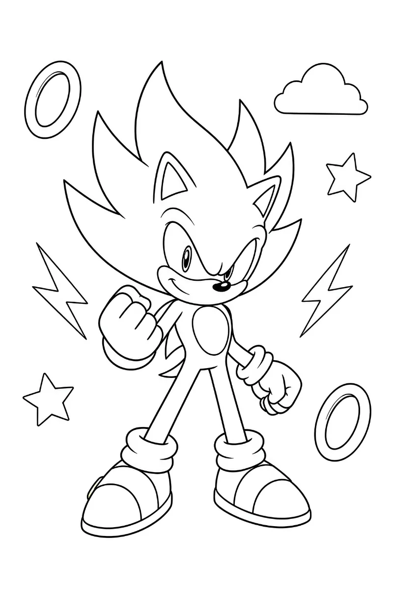 Super Sonic dibujo para colorear